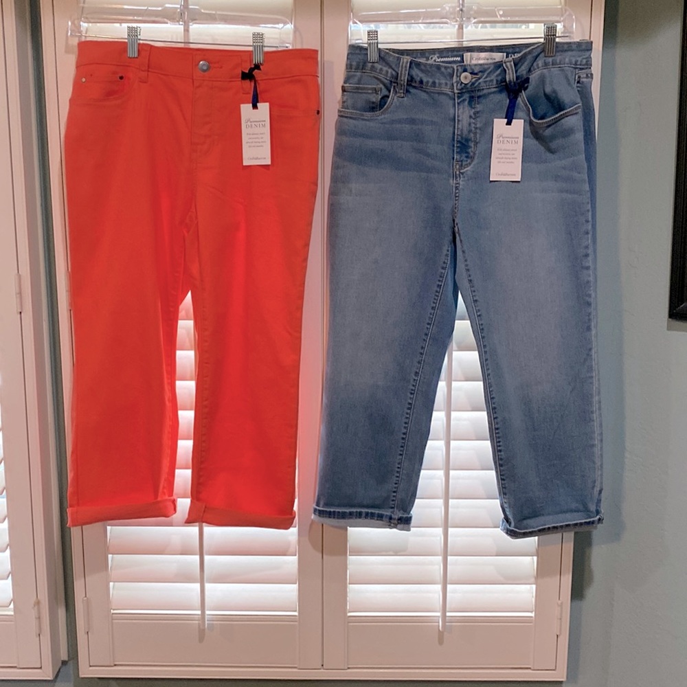 2 Pair Croft & Barrow Capri Denims Size 8